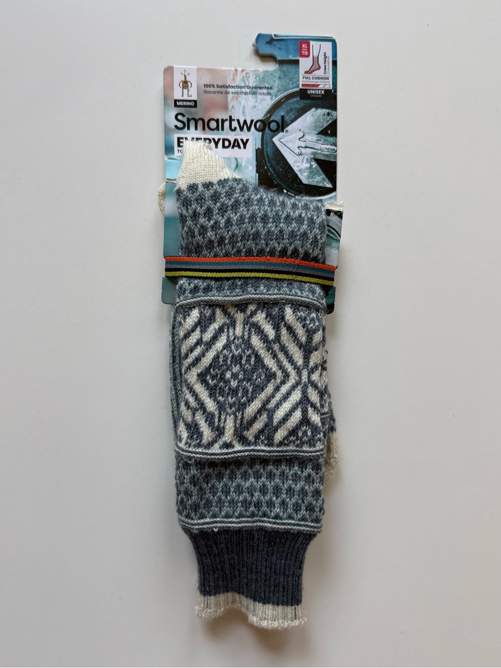 Smartwool Everyday Popcorn Snowflake Pattern Crew Socks, Frosty Green - Size XL